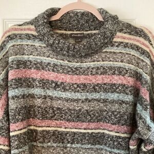 Eddie Bauer Women's Striped Sweater - Gray, Pink, Blue